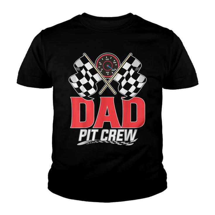 Dad Pit Crew Race Car Birthday Party Racing Family  Youth T-shirt