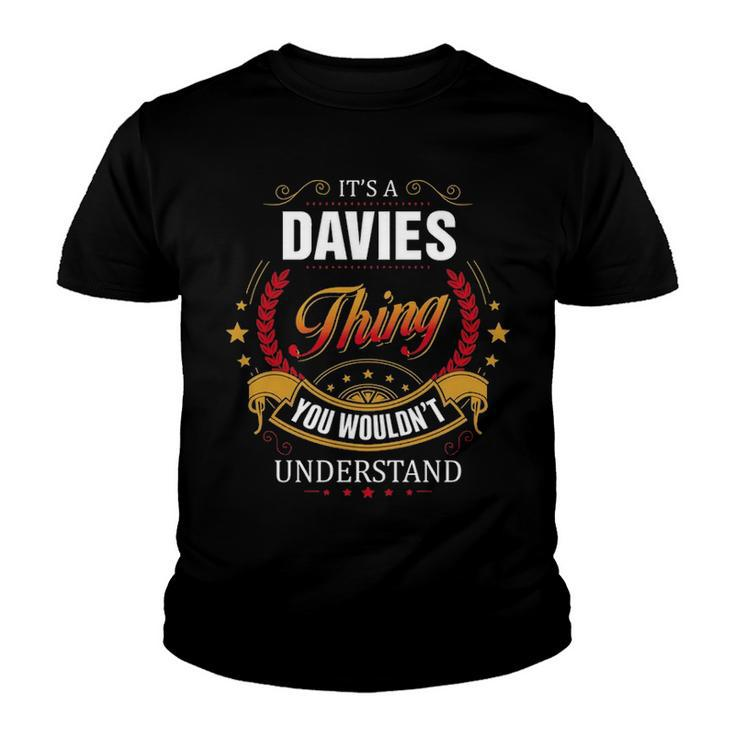 Davies Shirt Family Crest Davies T Shirt Davies Clothing Davies Tshirt Davies Tshirt Gifts For The Davies  Youth T-shirt