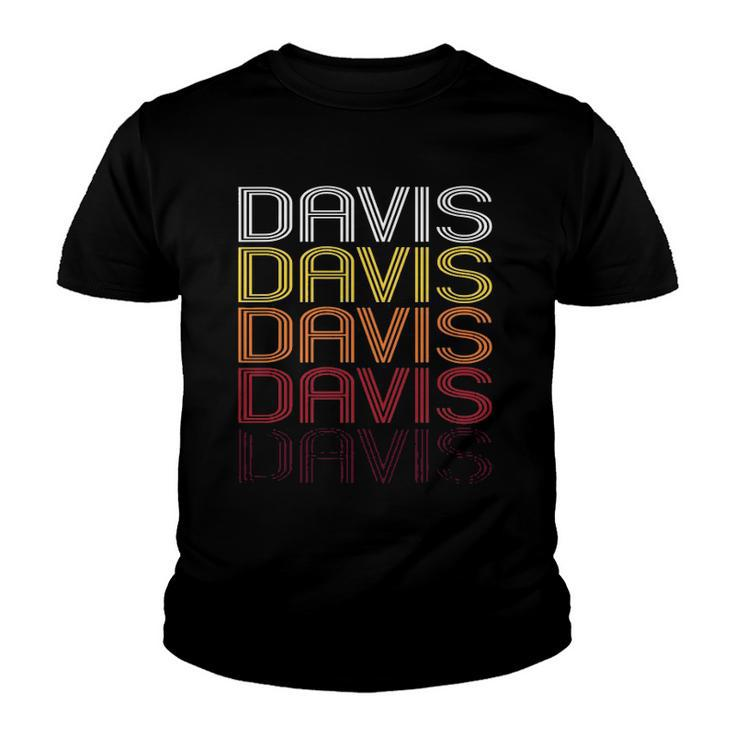 Davis Retro Wordmark Pattern Vintage Style Youth T-shirt