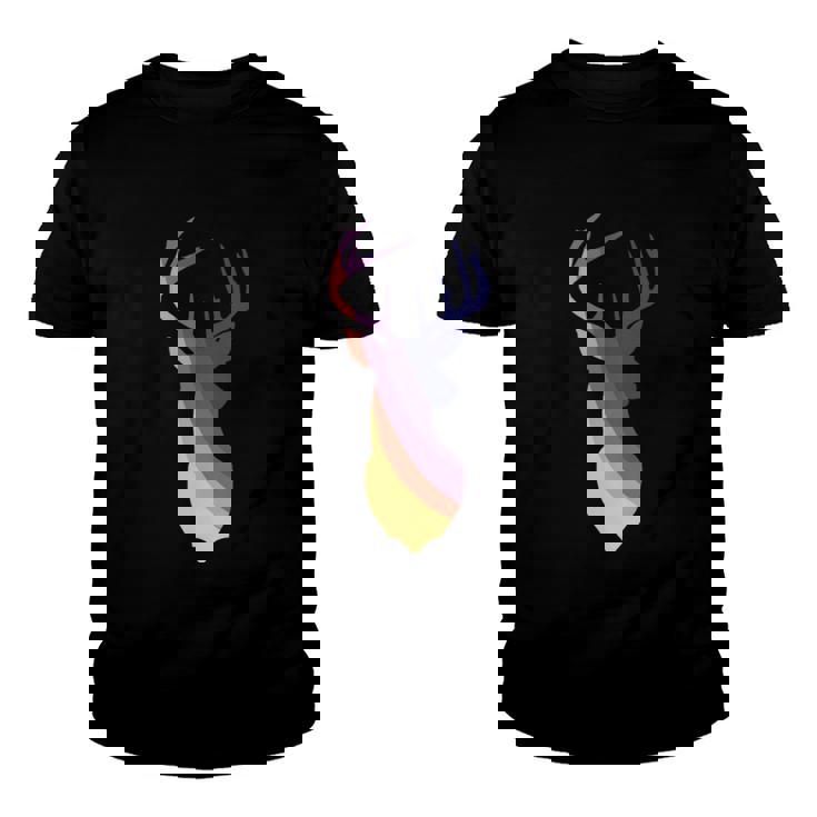 Deer Groovy Stripes Deer Head Youth T-shirt