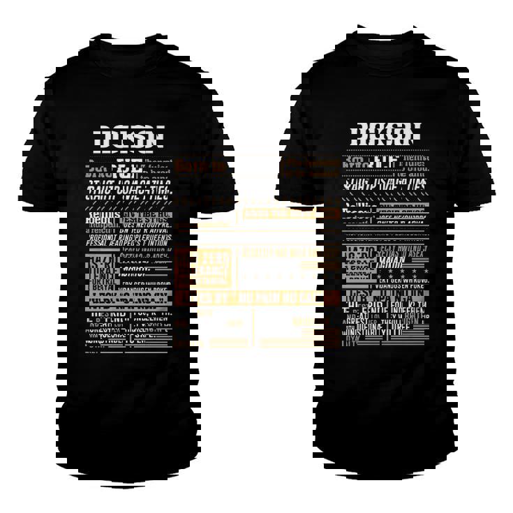 Dickson Name Gift   Dickson Born To Rule Youth T-shirt
