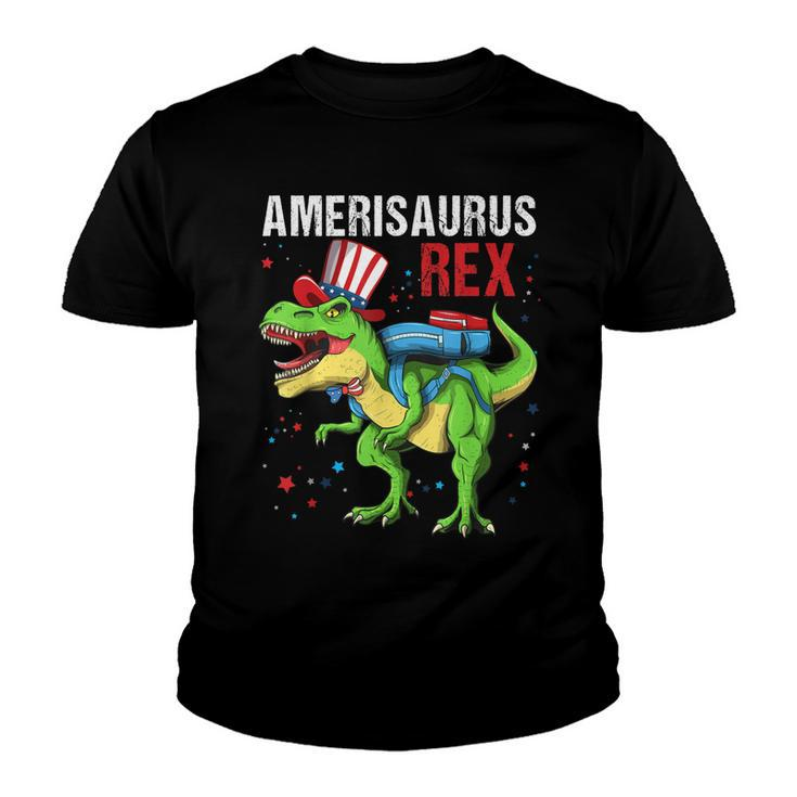 Dinosaur 4Th Of July Kids Boys Men Amerisaurus T Rex Funny  Youth T-shirt
