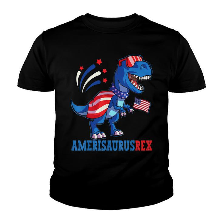 Dinosaur 4Th Of July Kids Boys Toddler Amerisaurus T Rex  Youth T-shirt