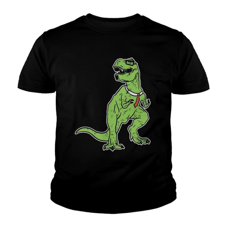 Dinosaur Tyrannosaurus Nerd Geekrex Tie Youth T-shirt