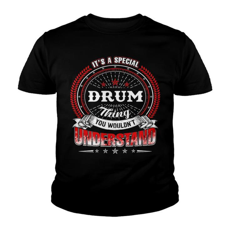Drum Shirt Family Crest Drum T Shirt Drum Clothing Drum Tshirt Drum Tshirt Gifts For The Drum  Youth T-shirt