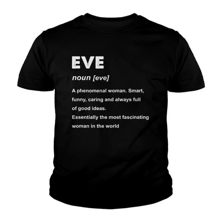 Eve Name Definition Personalized Custom Youth T-shirt