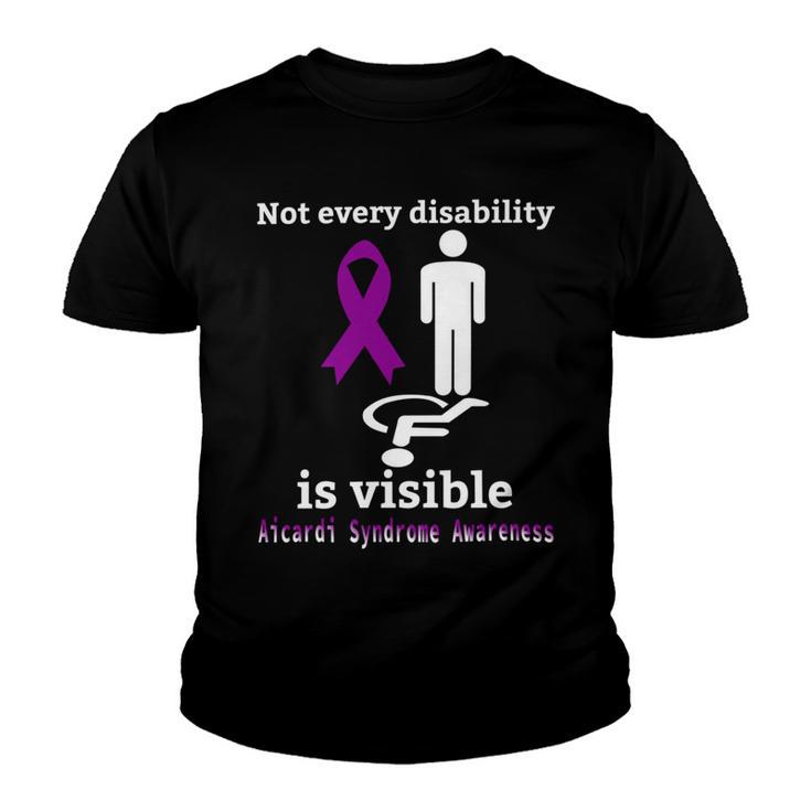 Every Disability Is Visible Aicardi Syndrome Awareness  Purple Ribbon  Aicardi Syndrome Support  Aicardi Syndrome Awareness Youth T-shirt