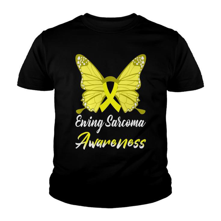 Ewings Sarcoma Awareness Butterfly  Yellow Ribbon  Ewings Sarcoma  Ewings Sarcoma Awareness Youth T-shirt