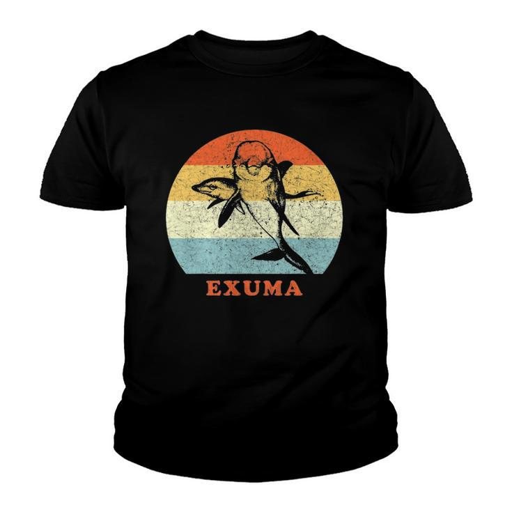 Exuma Bahamas Vintage Retro Dolphin Vacation Youth T-shirt