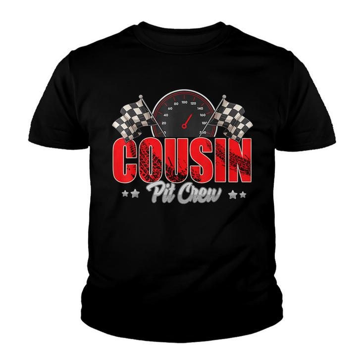 Family Race Car Cousin Pit Crew Birthday Theme Cousin Party  Youth T-shirt