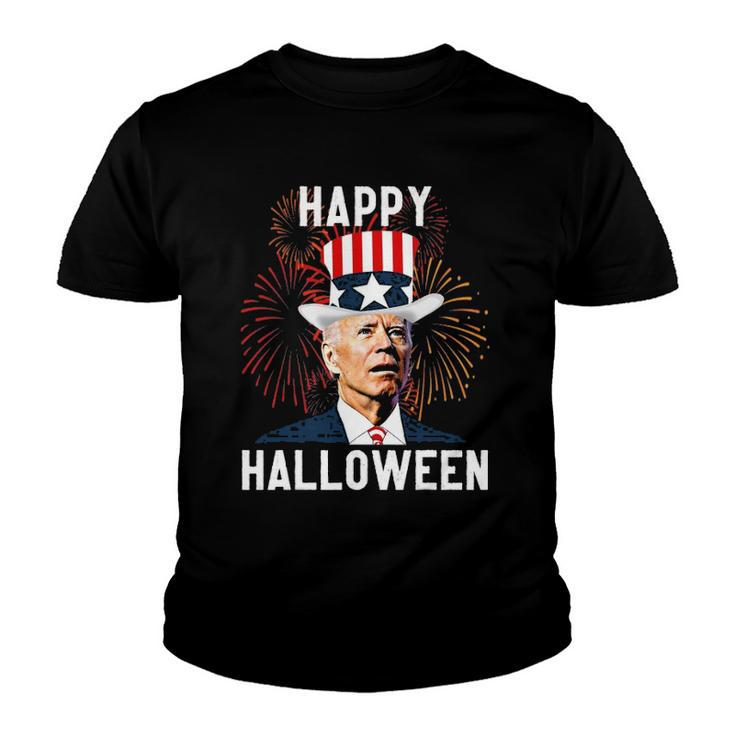 Funny Anti Biden Joe Biden Happy Halloween For Fourth Of July Youth T-shirt