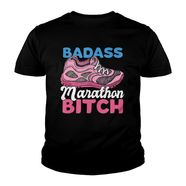 Funny Badass Marathon Bitch Long Distances Runner  Youth T-shirt
