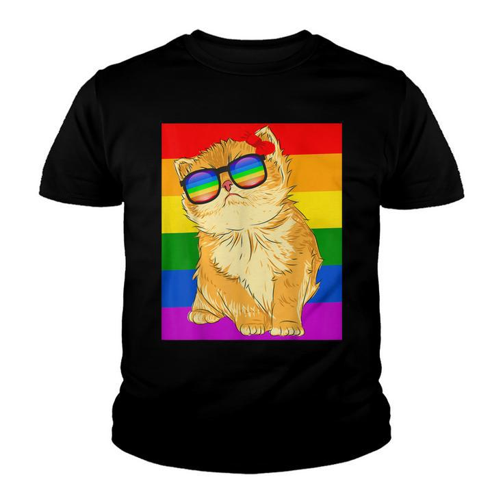 Funny Cat Lgbt Gay Rainbow Pride Flag Boys Men Girls Women  Youth T-shirt
