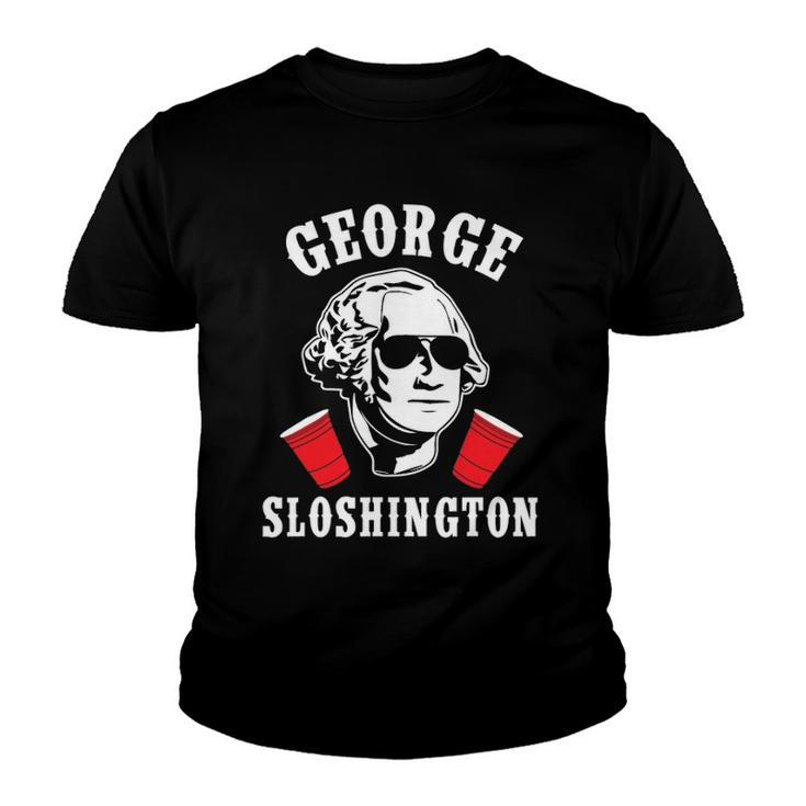 Funny George Sloshington 4Th Of July Aviator American Youth T-shirt