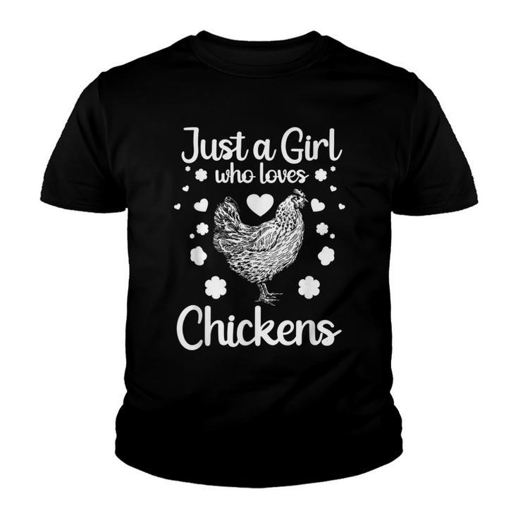 Funny Girl Chicken Design For Kids Women Mom Chicken Lover  Youth T-shirt