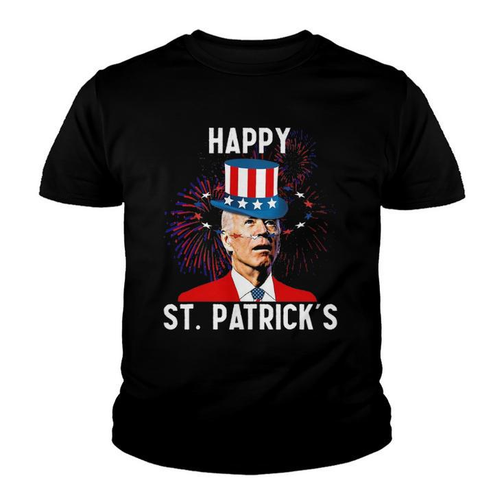Funny Joe Biden Confused St Patricks Day For Fourth Of July Youth T-shirt