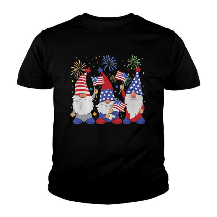 Funny Patriotic Usa American Gnomes 4Th Of July  Youth T-shirt