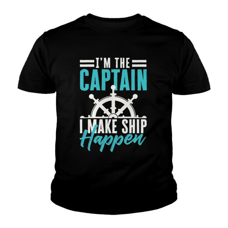 Funny Sailing Boating Im The Captain Sailor Youth T-shirt