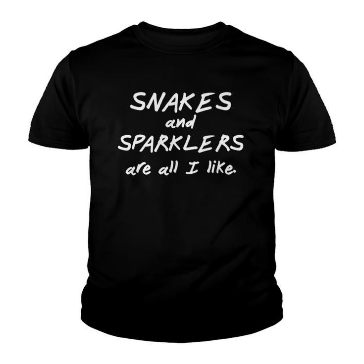 Funny Snakes And Sparklers All I Like 4Th Of July Youth T-shirt
