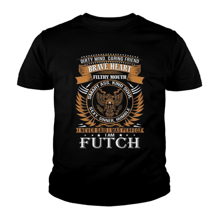 Futch Name Gift   Futch Brave Heart Youth T-shirt