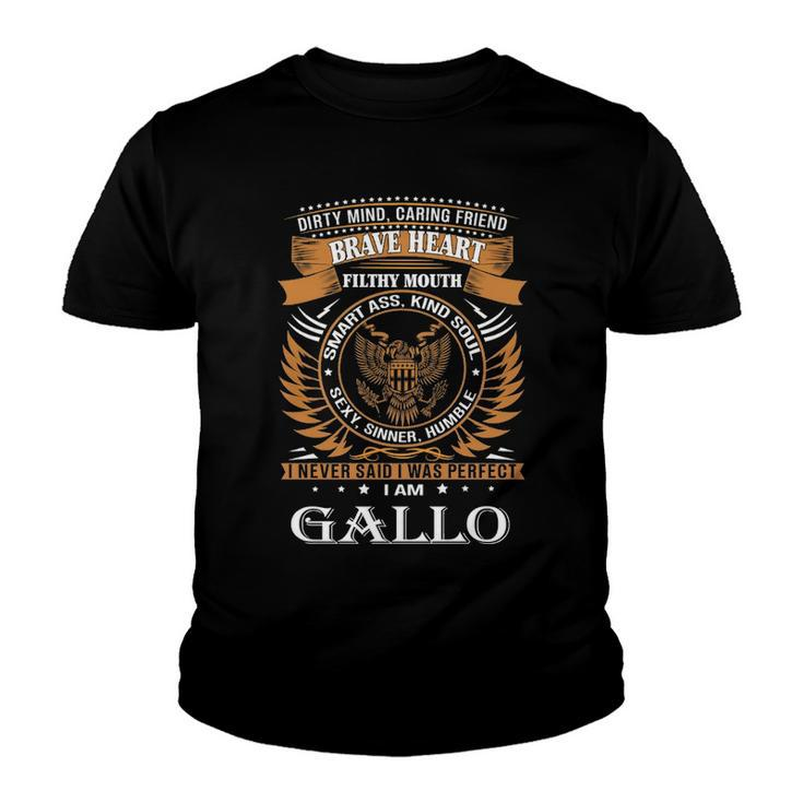 Gallo Name Gift   Gallo Brave Heart Youth T-shirt