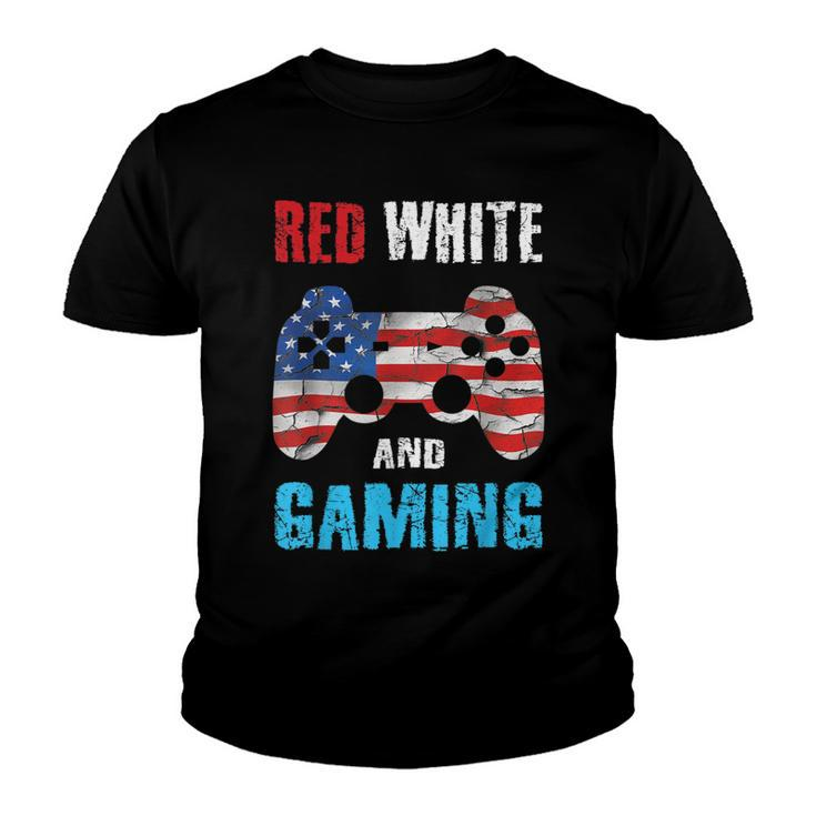 Gamer 4Th Of July Red White Gaming Video Game Boys Kids N  Youth T-shirt