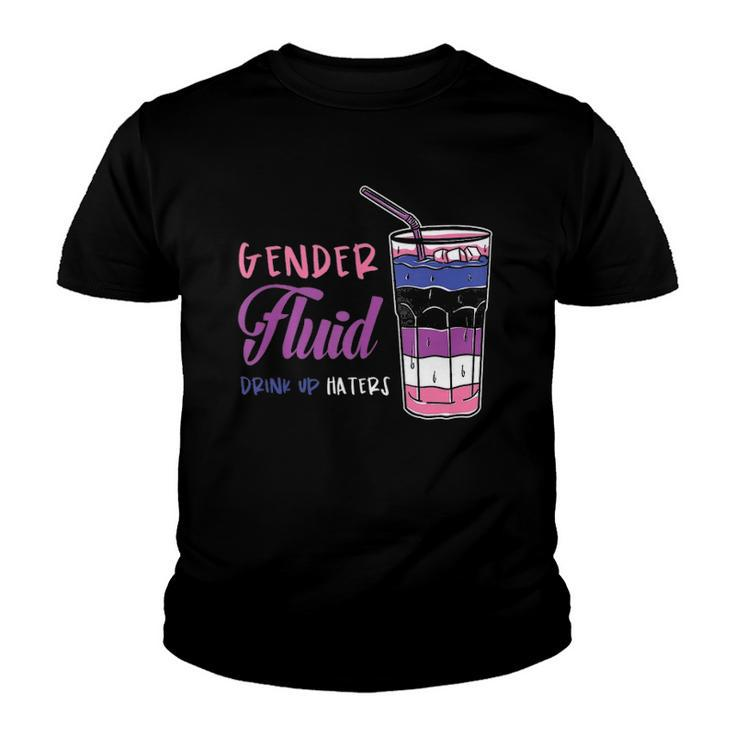 Genderfluid Drink Up Haters Genderfluid  Youth T-shirt