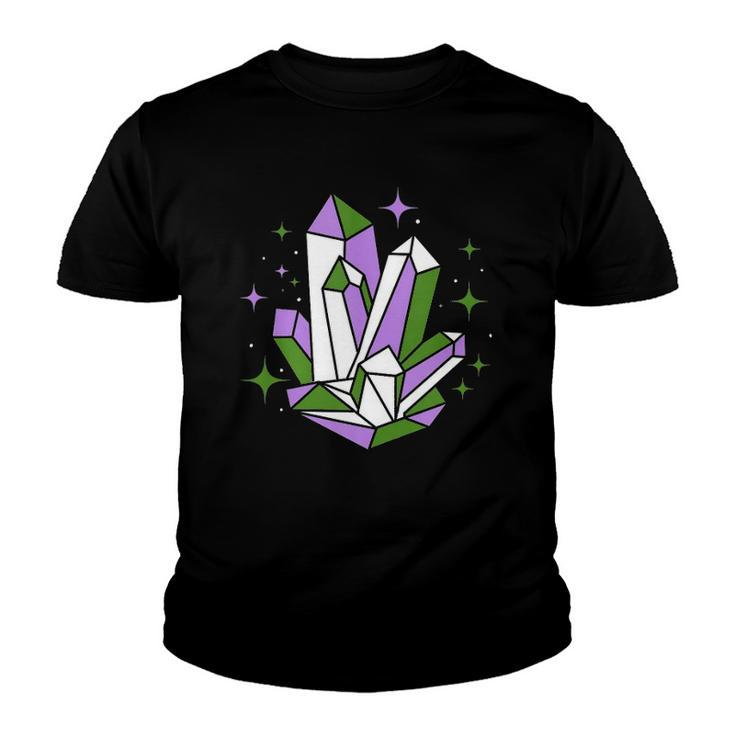 Genderqueer Pride Crystals Nonbinary Gift Youth T-shirt