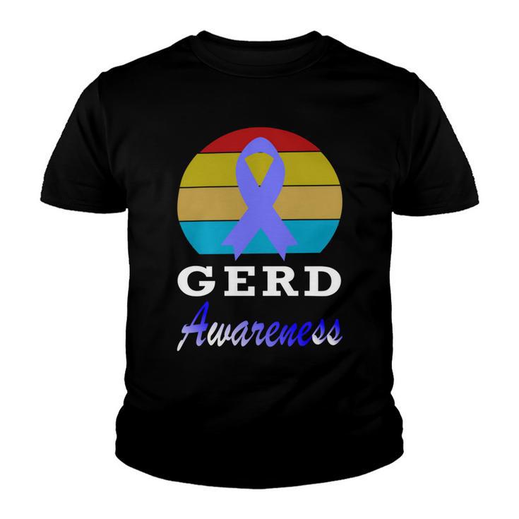 Gerd Awareness Vintage  Periwinkle Blue Ribbon  Gastroesophageal Reflux Disease  Gerd Awareness Youth T-shirt