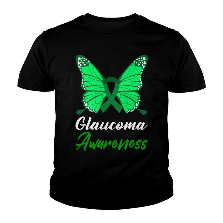 Glaucoma Awareness Butterfly  Green Ribbon  Glaucoma  Glaucoma Awareness Youth T-shirt