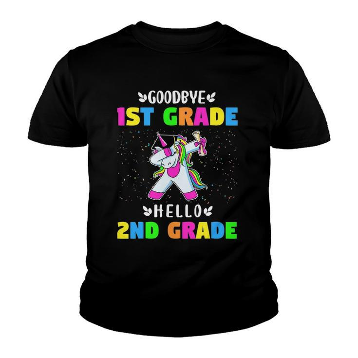 Goodbye First Grade Hello Second Grade Unicorn Girls Youth T-shirt