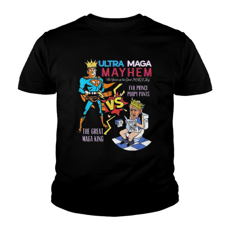 Great Maga King Donald Trump Biden Usa Ultra Maga Super Mega Mayhem Youth T-shirt