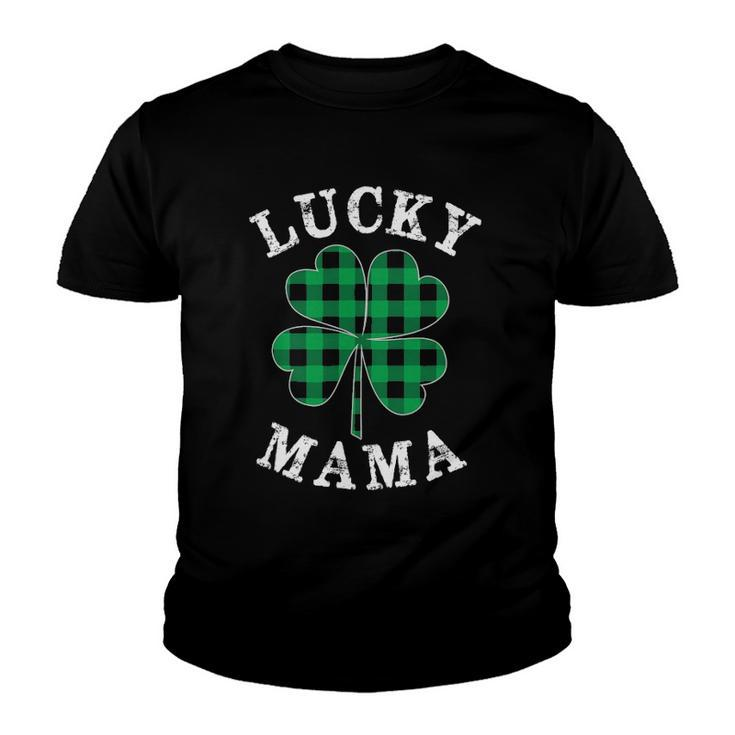 Green Plaid Lucky Mama Matching Family Pajama St Patricks Day Youth T-shirt