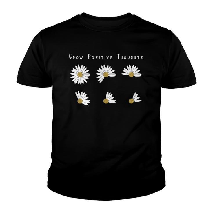 Grow Positive Thoughts Tee Floral Bohemian Style Youth T-shirt
