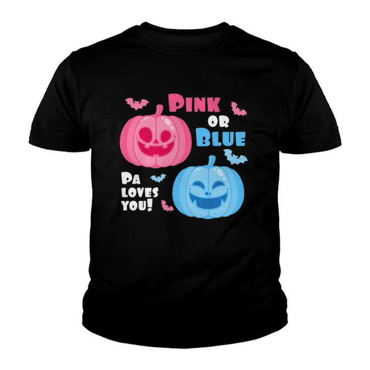 Halloween Gender Reveal Pa Loves You Fall Theme Youth T-shirt