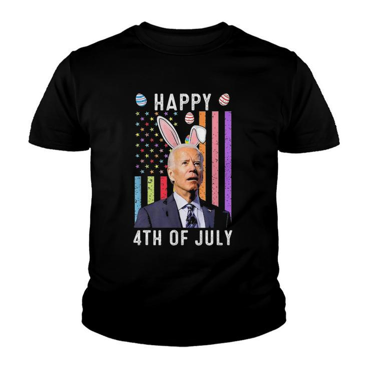 Happy 4Th Of July Confused Funny Joe Biden Happy Easter Day Youth T-shirt