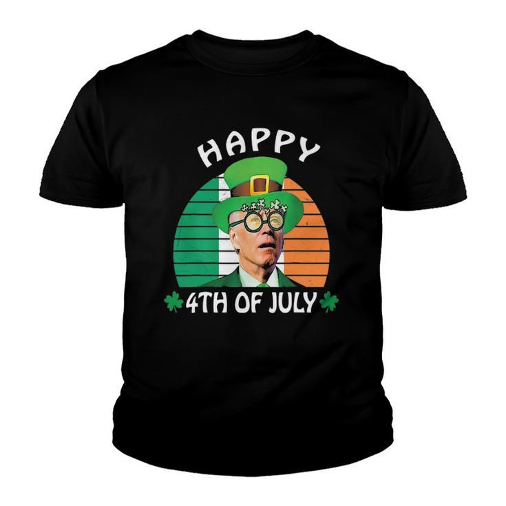 Happy 4Th Of July Joe Biden Leprechaun St Patricks Day Youth T-shirt