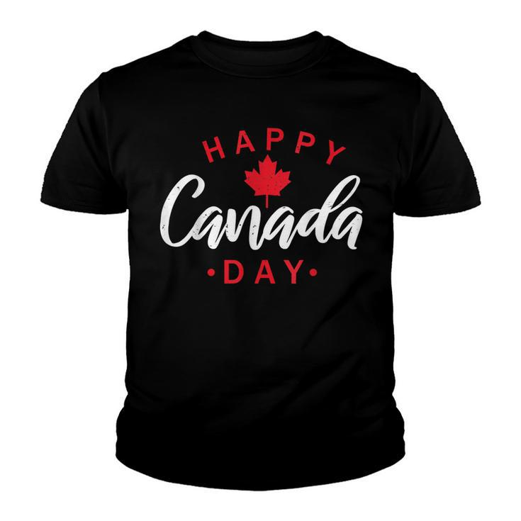 Happy Canada Day  Funny Maple Leaf Canadian Flag Kids  Youth T-shirt