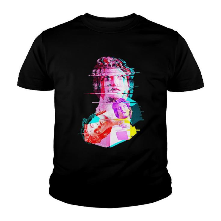 Helios Statue Aesthetic Vaporwave 80S 90S Glitch Art Youth T-shirt