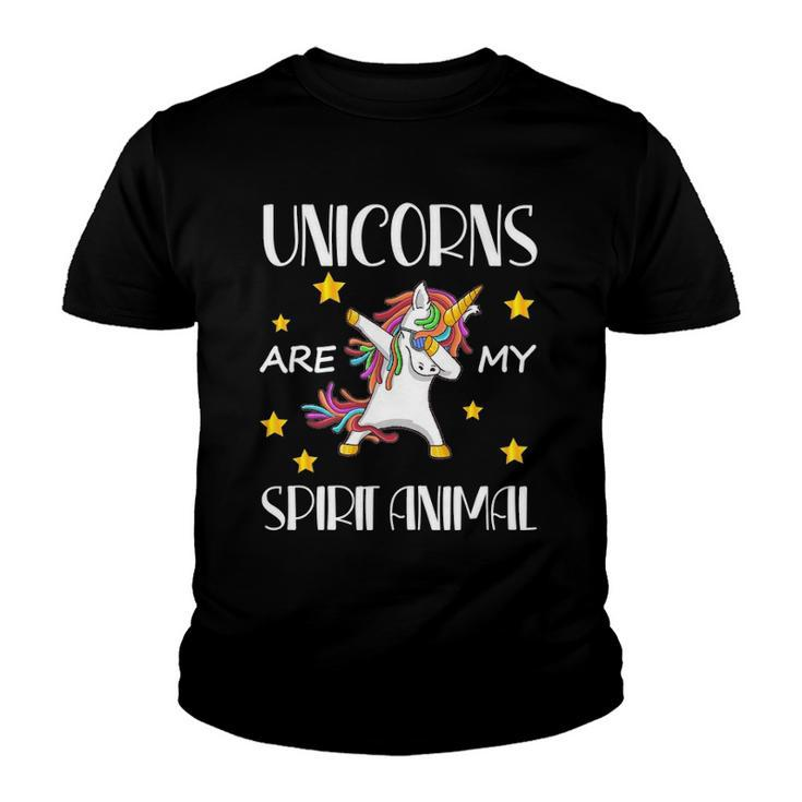 Hilarious Unicorns Are My Spirit Animal Dab Gift For Kids Youth T-shirt