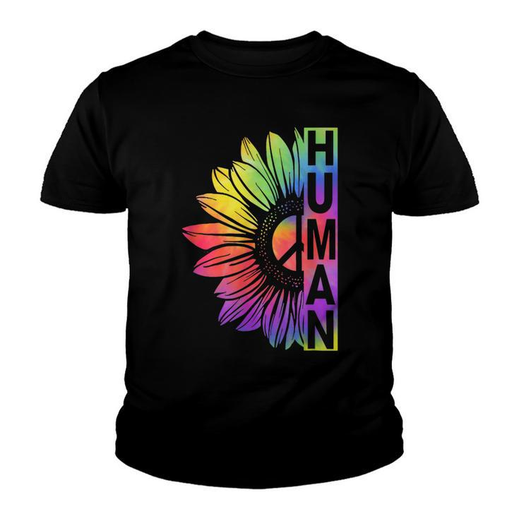 Human Sunflower Lgbt Tie Dye Flag Gay Pride Proud Lgbtq  Youth T-shirt