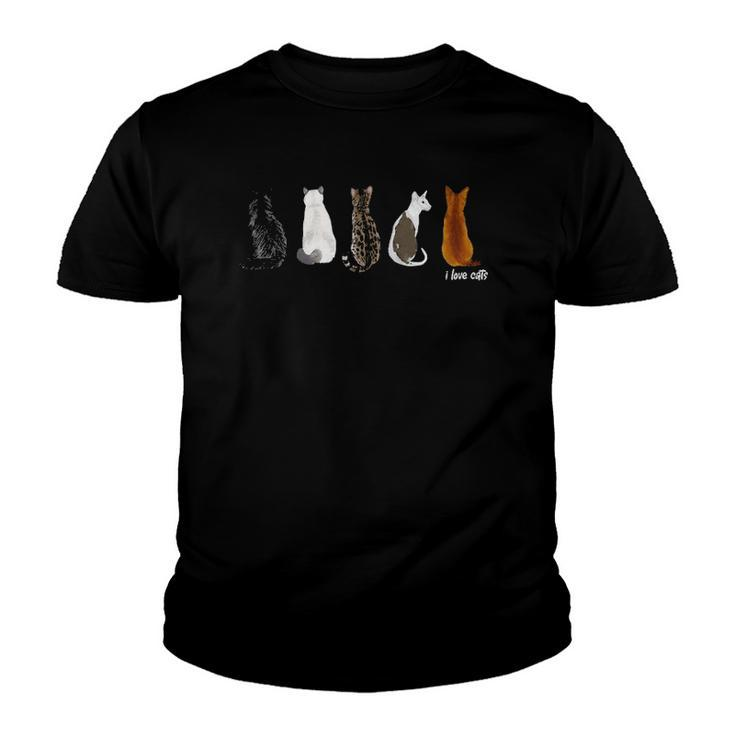 I Love Cats For Cat Lovers Raglan Baseball Tee Youth T-shirt