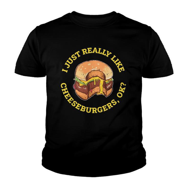 I Love Cheeseburgers Lover Gift Youth T-shirt