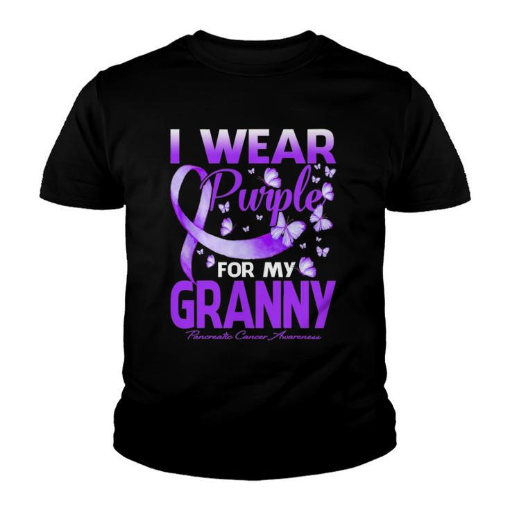 I Wear Purple For My Granny Pancreatic Cancer Awareness Youth T-shirt