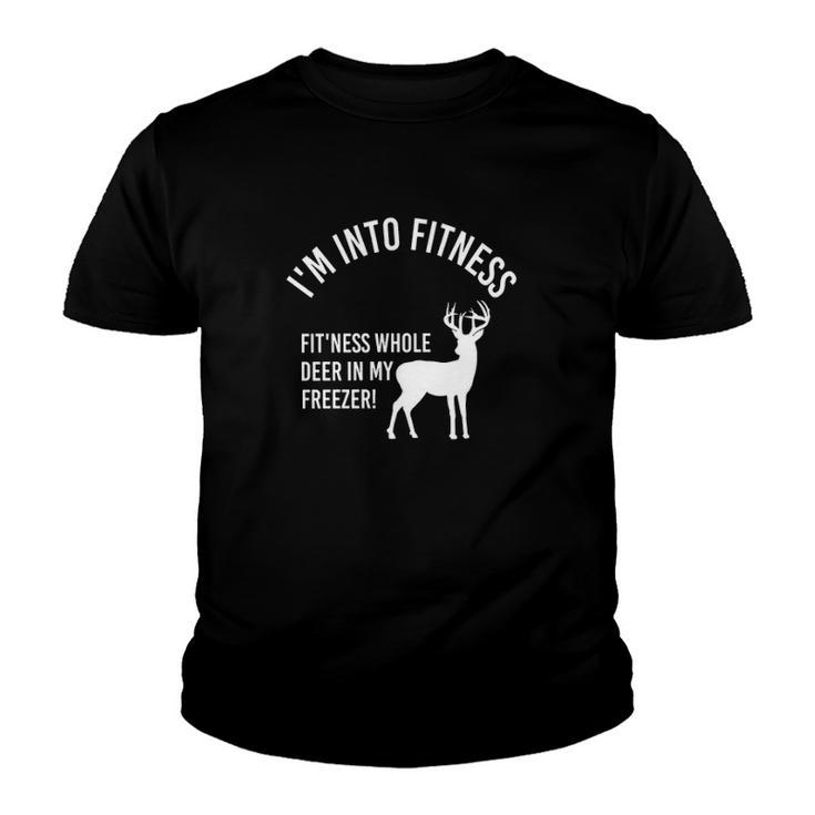 Im Into Fitness Fitness Deer In My Freezer Deer  Youth T-shirt