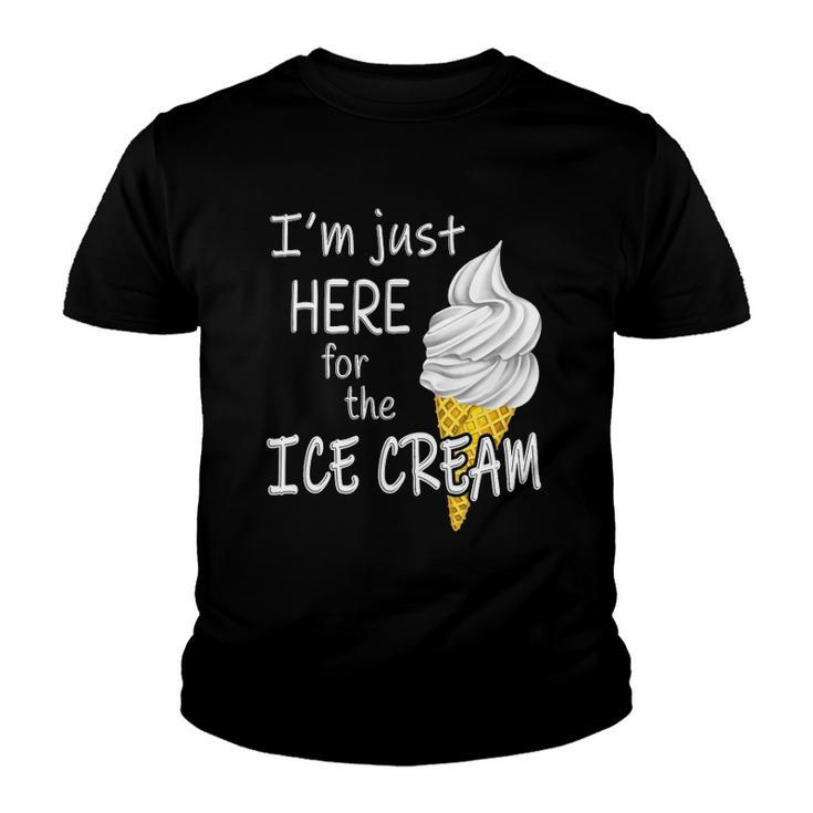 Im Just Here For The Ice Cream Summer Funny Cute Vanilla Youth T-shirt