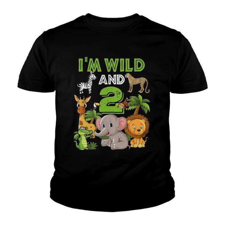 Im Wild And 2 Zoo Theme Birthday  Safari Jungle Youth T-shirt