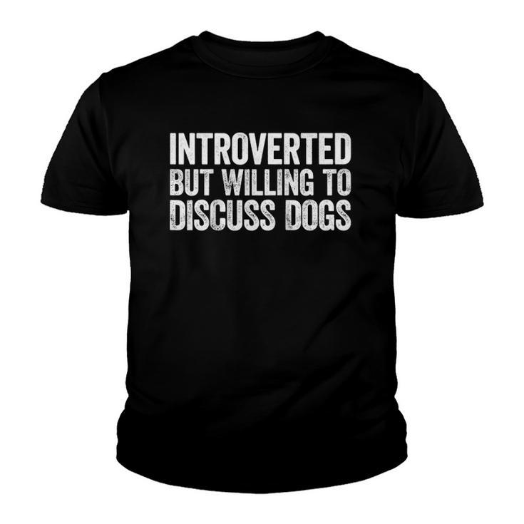 Introverted But Willing To Discuss Dogs Introvert Raglan Baseball Tee Youth T-shirt