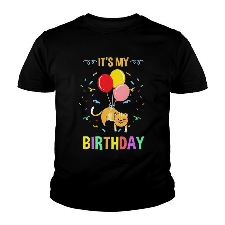 Its My Birthday Cat Pet Lover Youth T-shirt