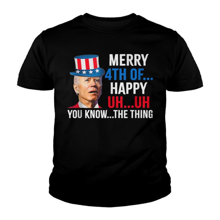 Joe Biden Confused Merry Happy Funny 4Th Of July  Youth T-shirt